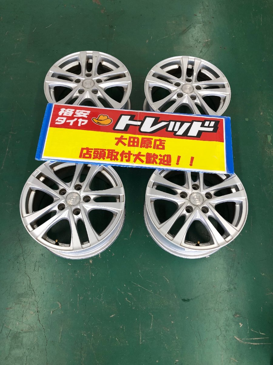 大田原店★中古ホイール4本★アフロディーテ 16インチ6.5J 5穴114.3 +48 シルバー★対応車種アクセラスポーツ/ビアンテ/RVR/オデッセイなど拍卖