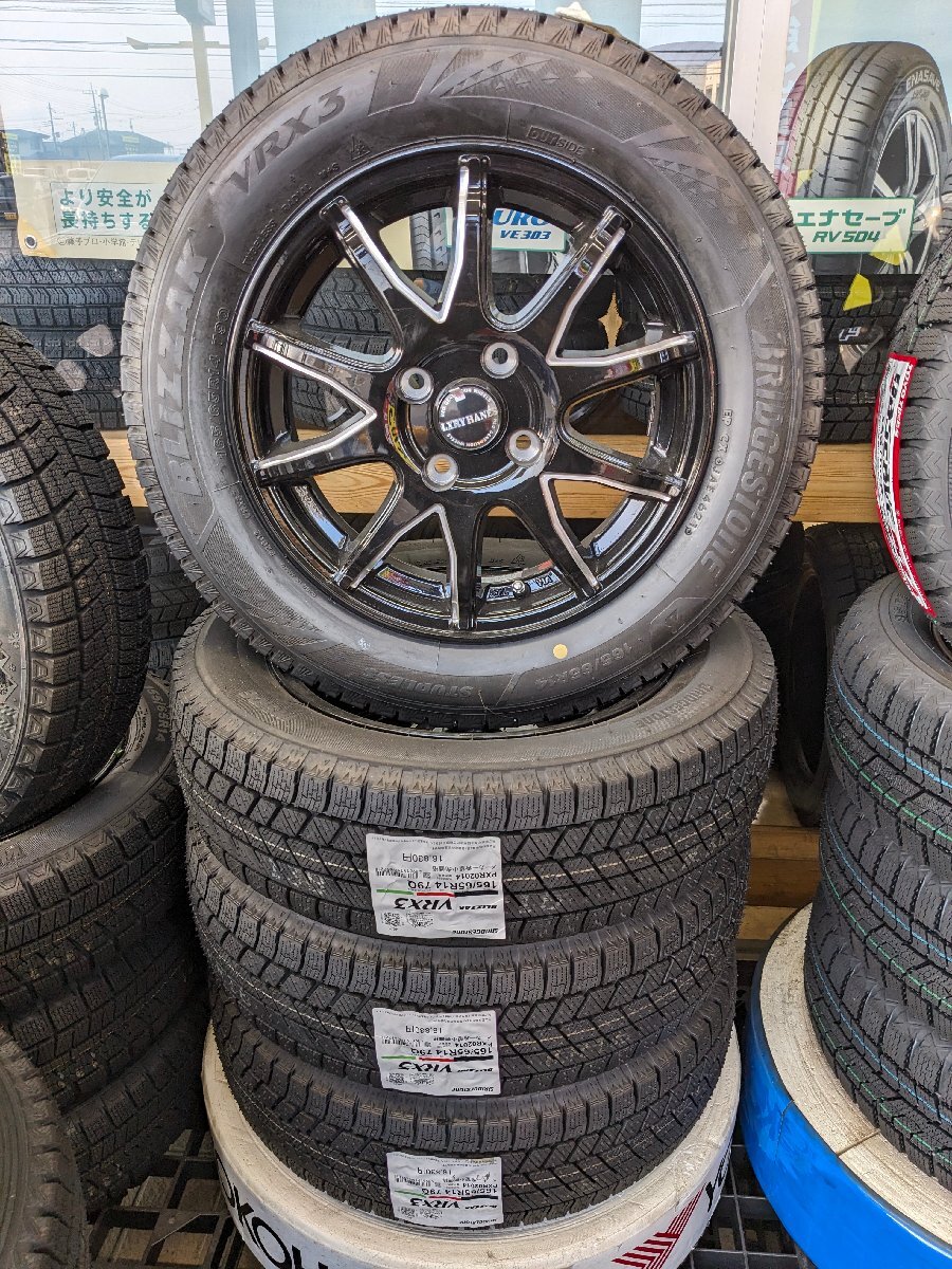 大田原店 現品限定 新品スタッドレスホイール LH015 14インチ4.5J100 4穴 ブリヂストン VRX3 165/65R14 2021年製 ソリオ/デリカD:2など拍卖