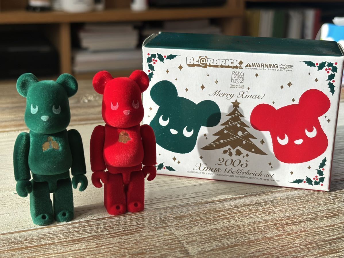 2005 クリスマス/xmas ベアブリック/BE@RBRICK 100% フロッキー仕様(メディコムトイ・フィギュア)拍卖