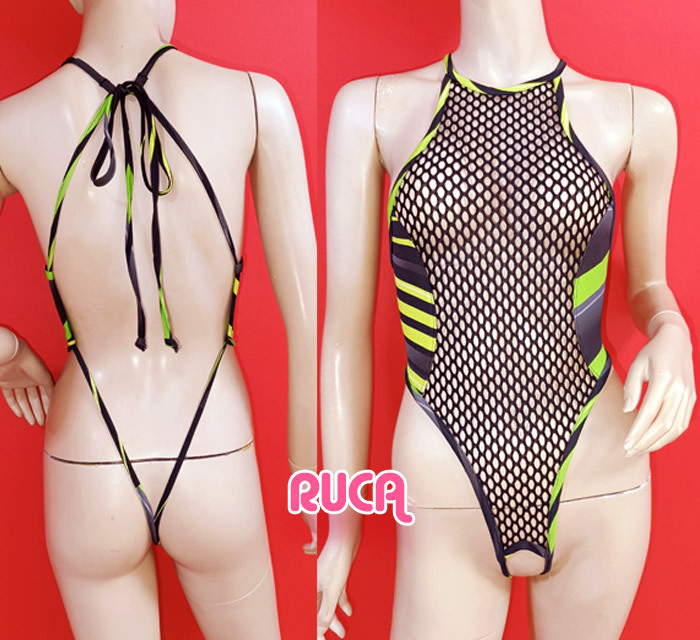 *ハンドメイド*透け&股間Free♪黒ネット股割れVバック水着(?)拍卖