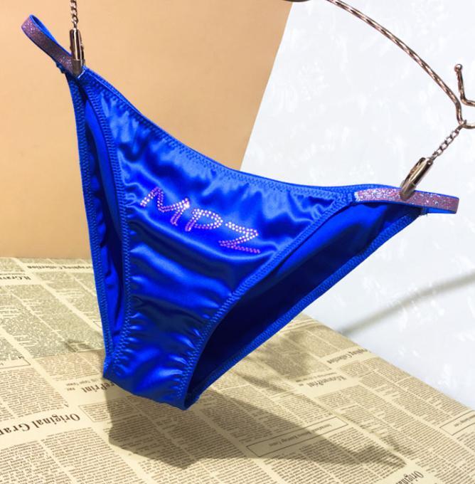 247(RBL))超光沢 サテン ラインストーン ランジェリーセクシー シースルー 6.0ローライズ セクシー ショーツ ランジェリー コスチューム拍卖