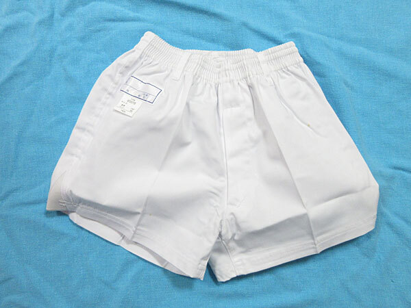 体操服★学校★短パン ショートパンツ★SCHOOL UNI スクールユニ★#580YB★白 ホワイト★140Aサイズ★シミ 汚れ有④拍卖