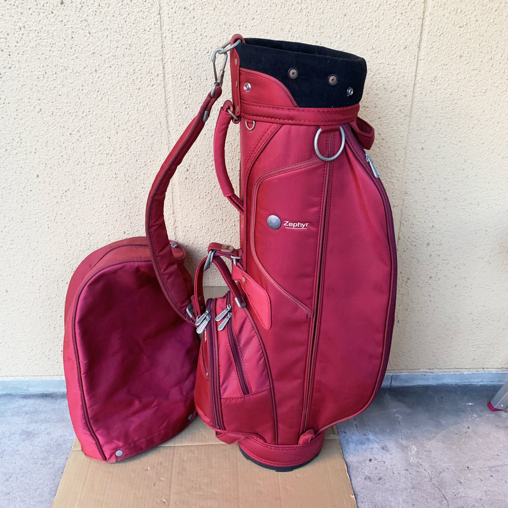 mizuno Zephyr レディース キャディーバッグ 軽量型 ヘッドカバー付 レッド ゴルフバック ミズノ ゼファー 女性用 Golf Caddie C【858拍卖