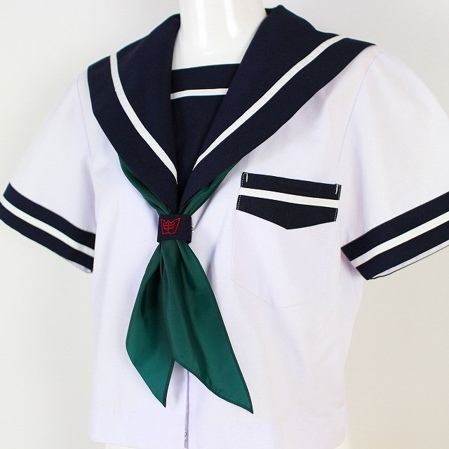 緑 スクール スカーフ パータイ リボン 学生用 グリーン 中学 高校 制服 学生服 セーラー服 無地 中古 T_GR VI拍卖