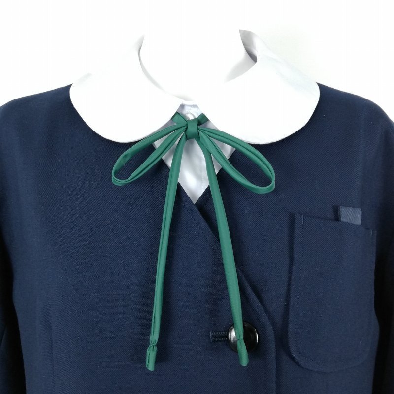 【グリーン】ハネクトーン スクール 1061 紐タイ 棒タイ 制服 無地 ナイロン 新品 LC1036拍卖