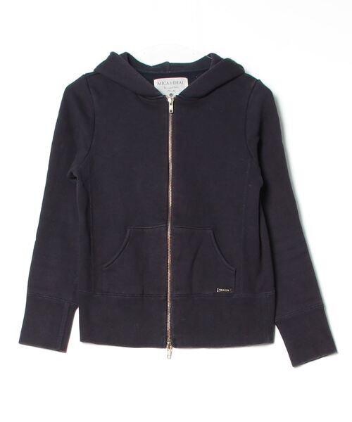 「MICA&DEAL」 ワンポイントジップアップパーカー 36 ネイビー レディース拍卖