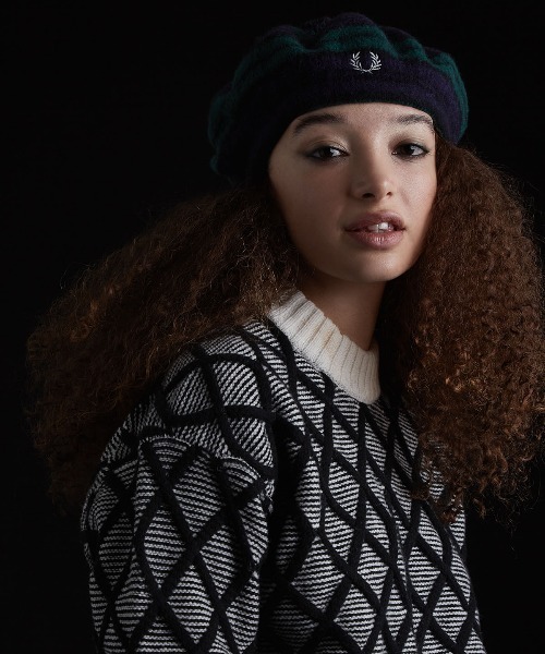 「FRED PERRY」 ベレー帽 ONE SIZE グリーン メンズ拍卖