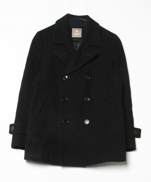 「NANO universe」 ピーコート S ブラック メンズ拍卖