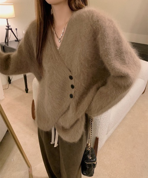 「N.s」 ニットカーディガン FREE モカ レディース拍卖