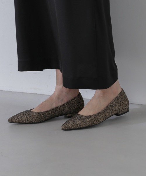 「NANO universe」 フラットパンプス 38 ブラック レディース拍卖