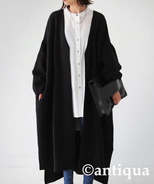 「antiqua」 「patterntorso」ニットカーディガン FREE ブラック レディース拍卖