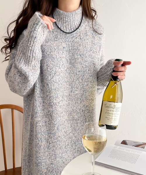 「classicalelf」 ニットワンピース SMALL ピンクベージュ レディース拍卖