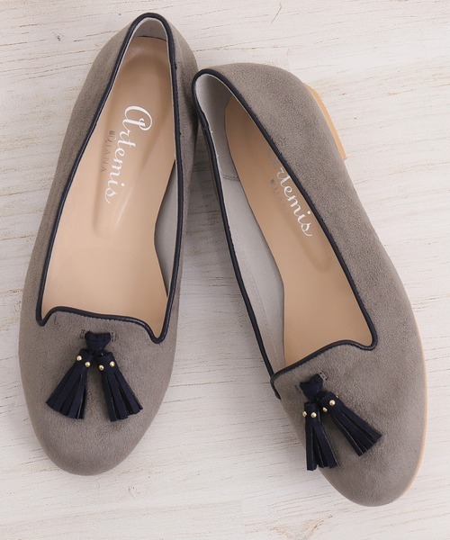 「artemis by DIANA」 フラットパンプス 24.0cm グレー レディース拍卖