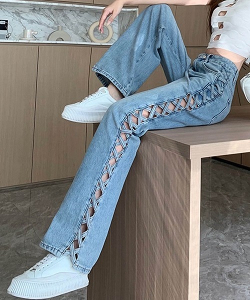 「GLAMOROUS JANE」 デニムパンツ M ブルー レディース拍卖