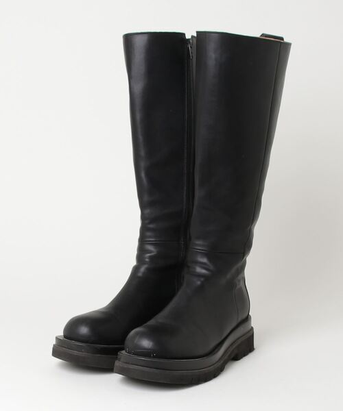 「by muni:r」 ロングブーツ 25.0cm ブラック レディース拍卖