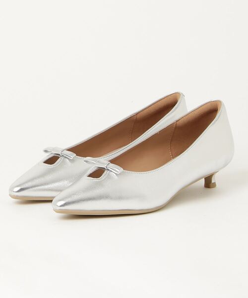 「green label relaxing」 パンプス 24cm シルバー レディース拍卖