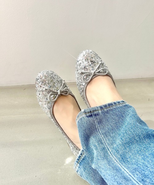 「ORiental TRaffic」 フラットパンプス 38 シルバー レディース拍卖