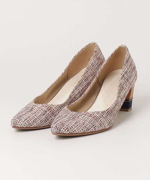 「LE TALON」 チェック柄パンプス 24cm ピンク レディース拍卖