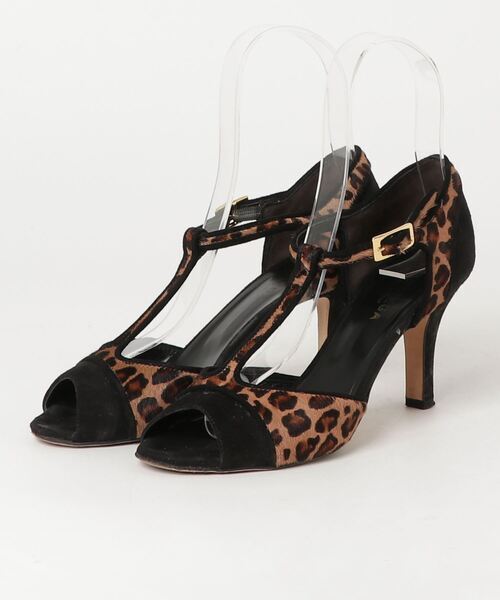 「A.BOTTEGA」 レオパードパンプス 38 ブラック レディース拍卖