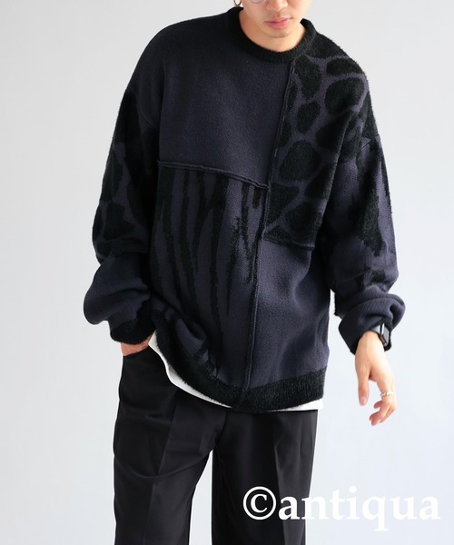 「antiqua」 「tree cafe」長袖ニット FREE ブラック レディース拍卖