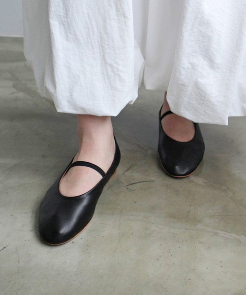 「SLOBE IENA」 フラットパンプス 24cm ブラック レディース拍卖