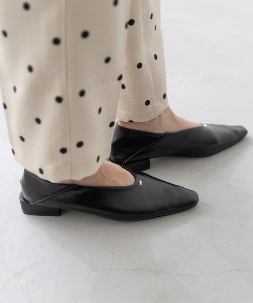 「welleg」 フラットパンプス 24.0cm ブラック レディース拍卖