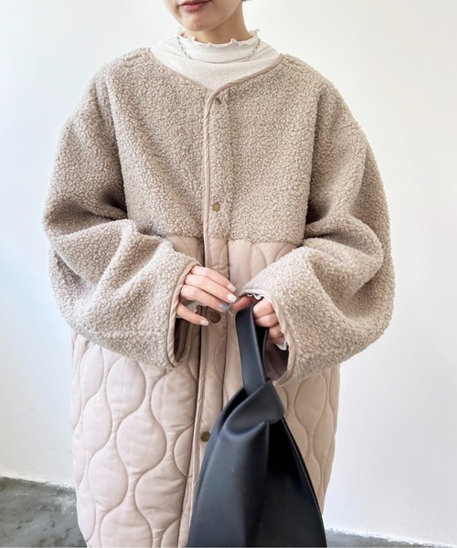 「Meli rich」 ノーカラーコート MEDIUM ベージュ レディース拍卖