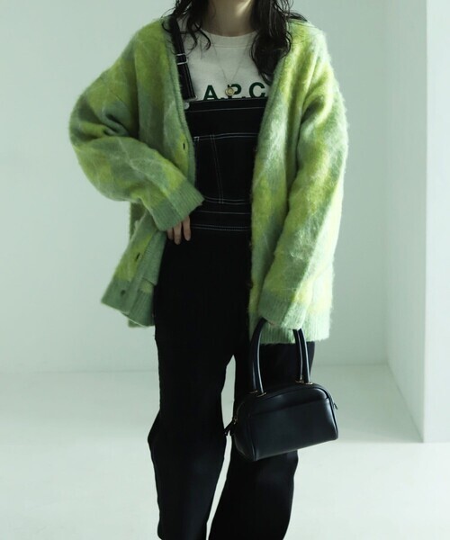 「FREAK'S STORE」 ニットカーディガン フリ- イエロー レディース拍卖