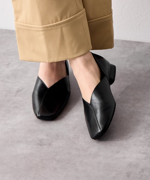 「HIMIKO」 フラットパンプス 24.0cm ブラック レディース拍卖