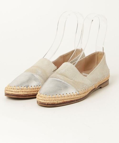 「carino」 フラットパンプス 24cm シルバー レディース拍卖