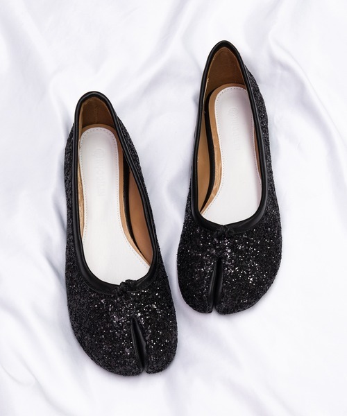 「SETUP7」 フラットパンプス 38 ブラック系その他2 レディース拍卖