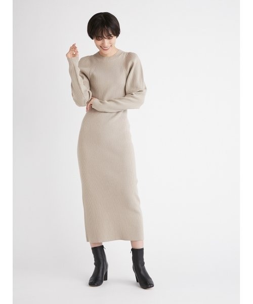 「FRAY I.D」 ニットワンピース ONE SIZE ベージュ レディース拍卖