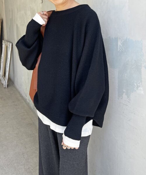 「Spick & Span」 ドルマンスリーブニット FREE ブラック レディース拍卖