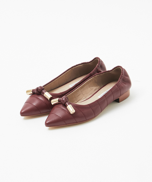 「PICHE ABAHOUSE」 フラットパンプス 38 レッド レディース拍卖