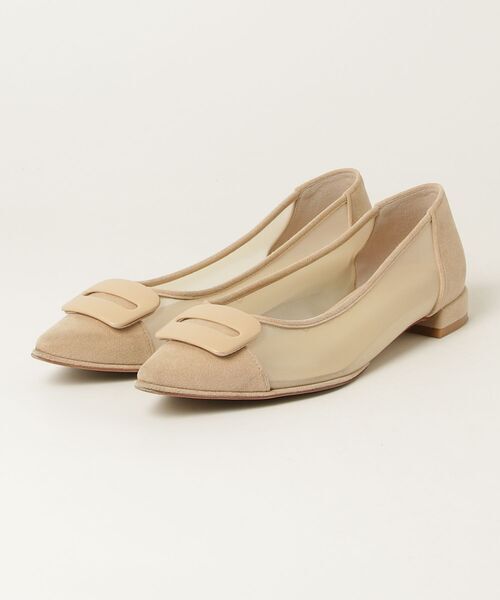 「LE TALON」 フラットパンプス 24cm ベージュ レディース拍卖