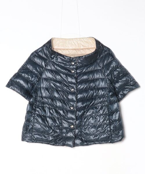 「HERNO」 ダウンジャケット 42 ネイビー レディース拍卖