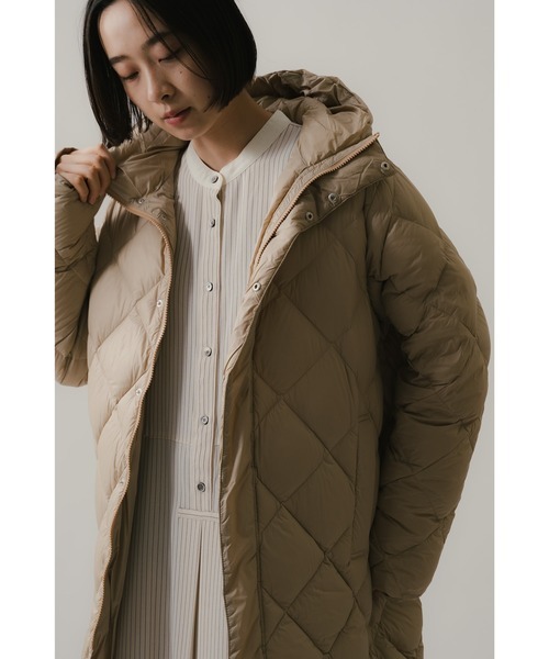 「TAION」 ダウンジャケット L ベージュ レディース拍卖