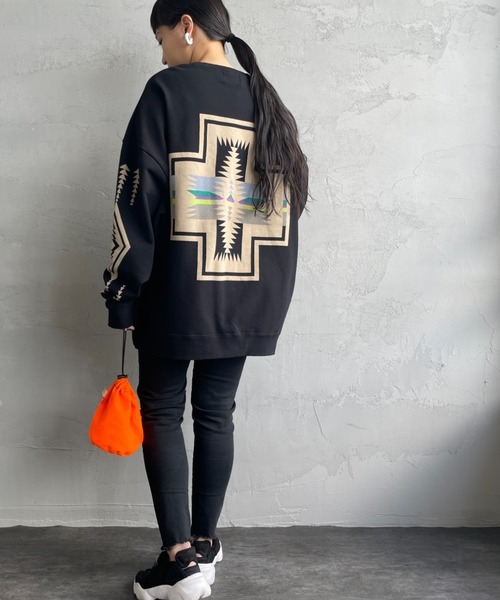 「PENDLETON」 スウェットカットソー L ブラック レディース拍卖