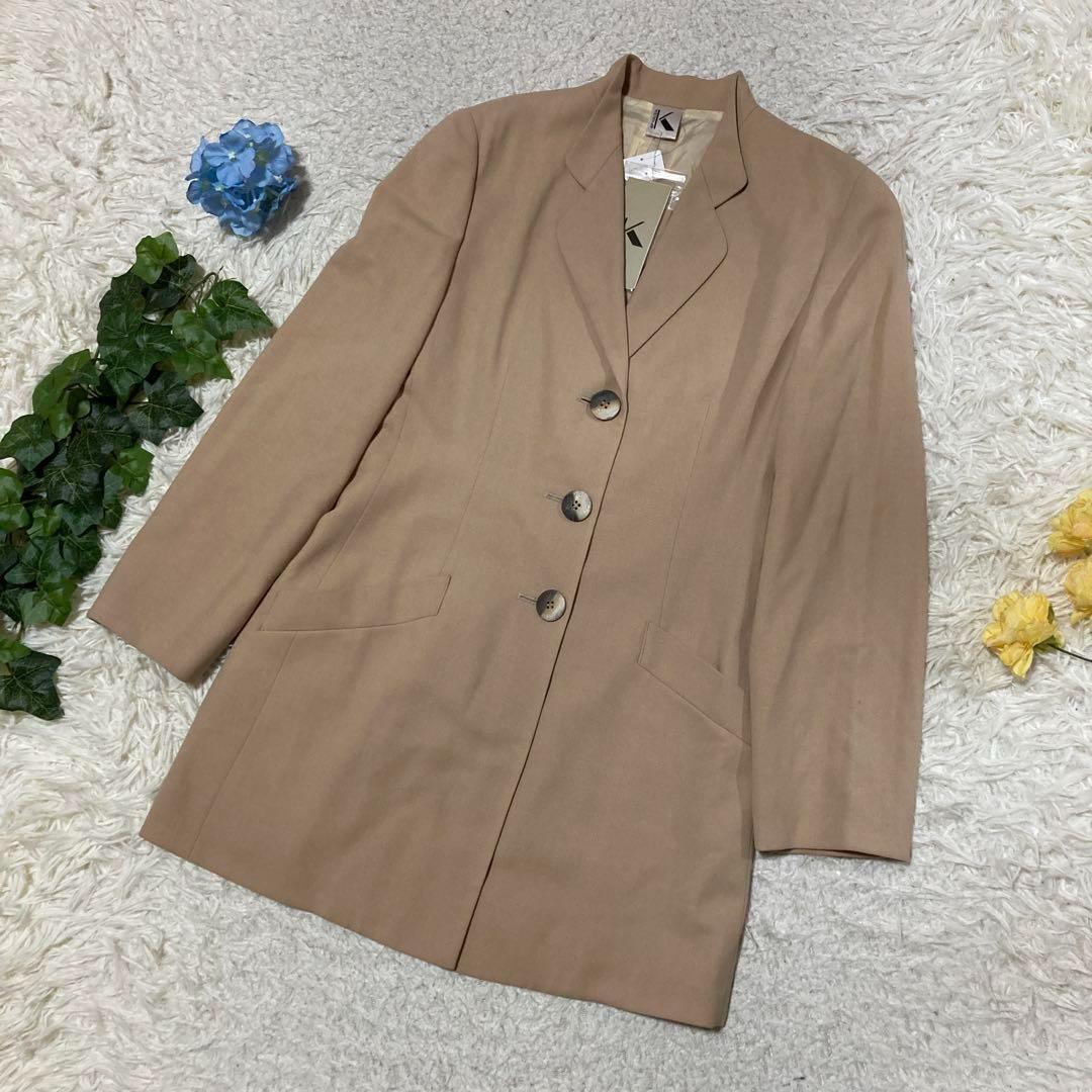 新品未使用 K OF KRIZIA ケイオブクリツィア チェスターコート ベージュ ウール100% レディース Mサイズ相当拍卖