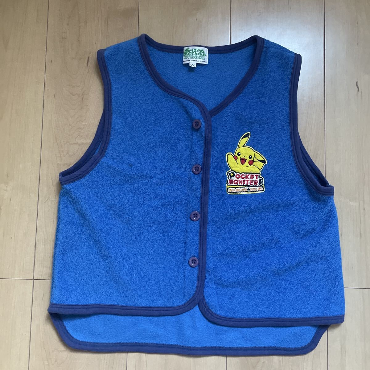 ちゃんちゃんこ 半纏 褞袍 丹前 キッズ 子供服 カワイイ ピカチュウ サイズ110 家用フリースベスト?拍卖