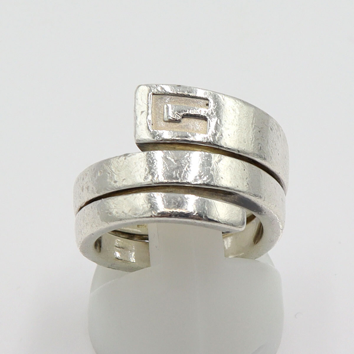 【中古】GUCCI(グッチ)Gロゴ スネーク スパイラルリング SV925 リングサイズ8号 重量10.84g レディース拍卖