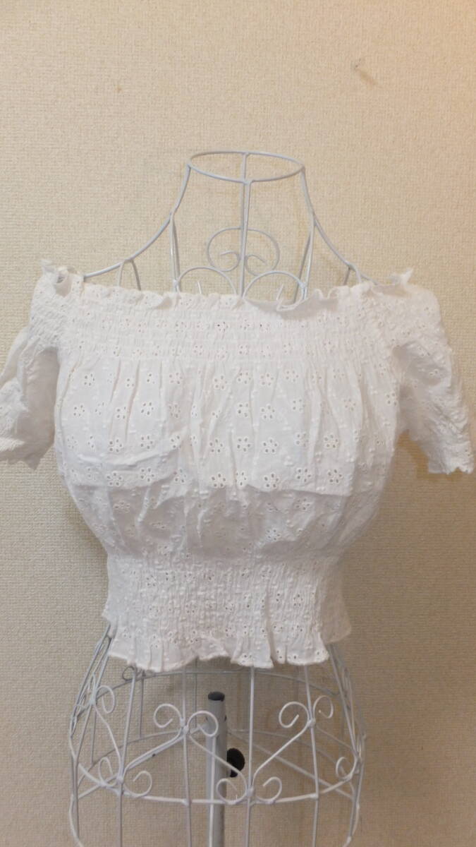 ★COOKIES HAWAII★Ladies Tops ハワイクッキークローズ パールリッジ レディーストップスサイズS 白 レース系 USED IN JAPAN拍卖