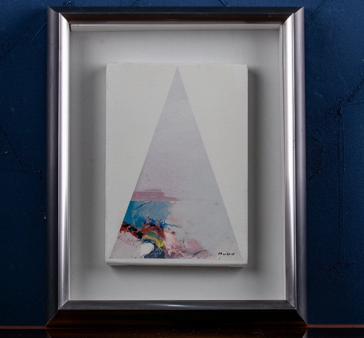 【うつわ】 久保晃 (くぼあきら) 油彩 『 composition 』1986年 キャンバス SM号 額装 F021H 古美術 古玩 絵画 ギャラリー カフェ拍卖