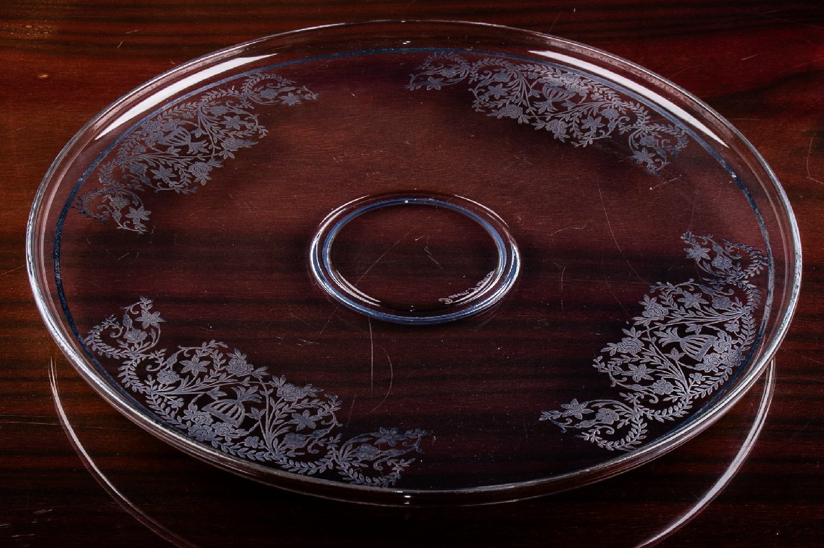 【うつわ】 Daum France 銀彩 プレート F118 アンティーク ガラス 古美術 骨董 古玩 日本料理 懐石 料亭拍卖