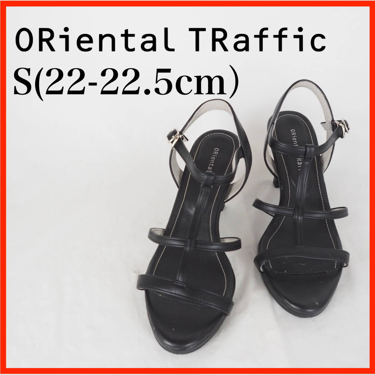 OK5975★美品★Oriental Traffic*オリエンタルトラフィック*レディースサンダル*22-22.5cm*黒拍卖