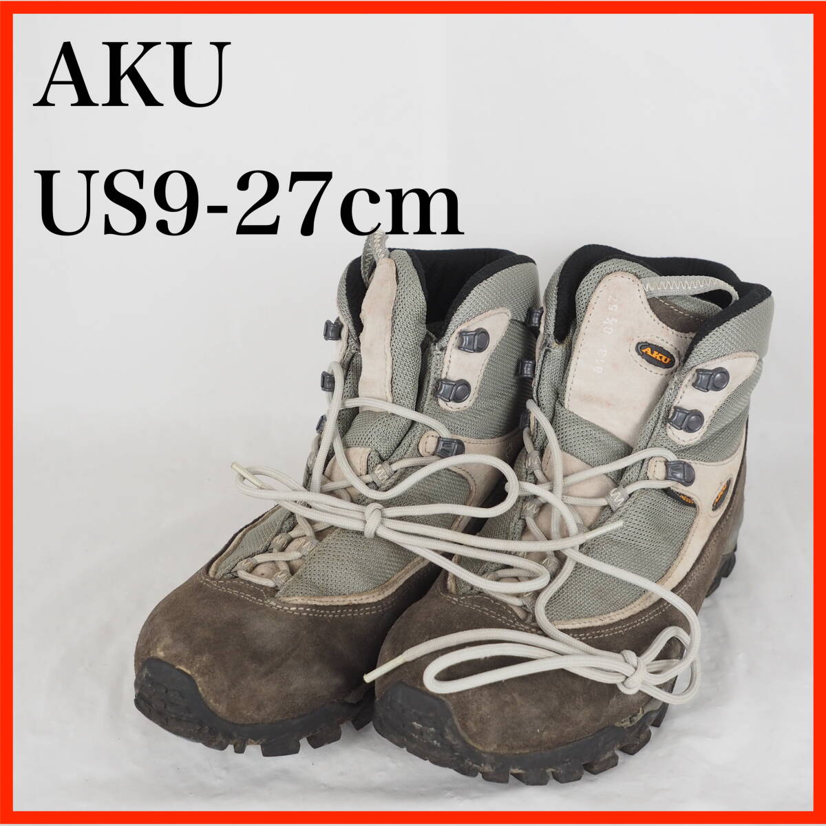 OK6517*AKU*アク*メンズトレッキングシューズ*US9-27cm*グレー系拍卖