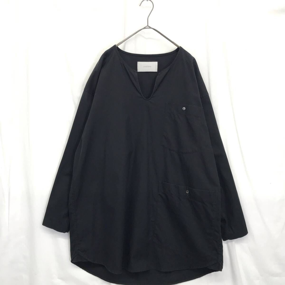 KZ1054★prasthana : Long Sleeper P-1201005★1/M★ブラック 定価¥20,900- スリーピングシャツ プラスターナ拍卖