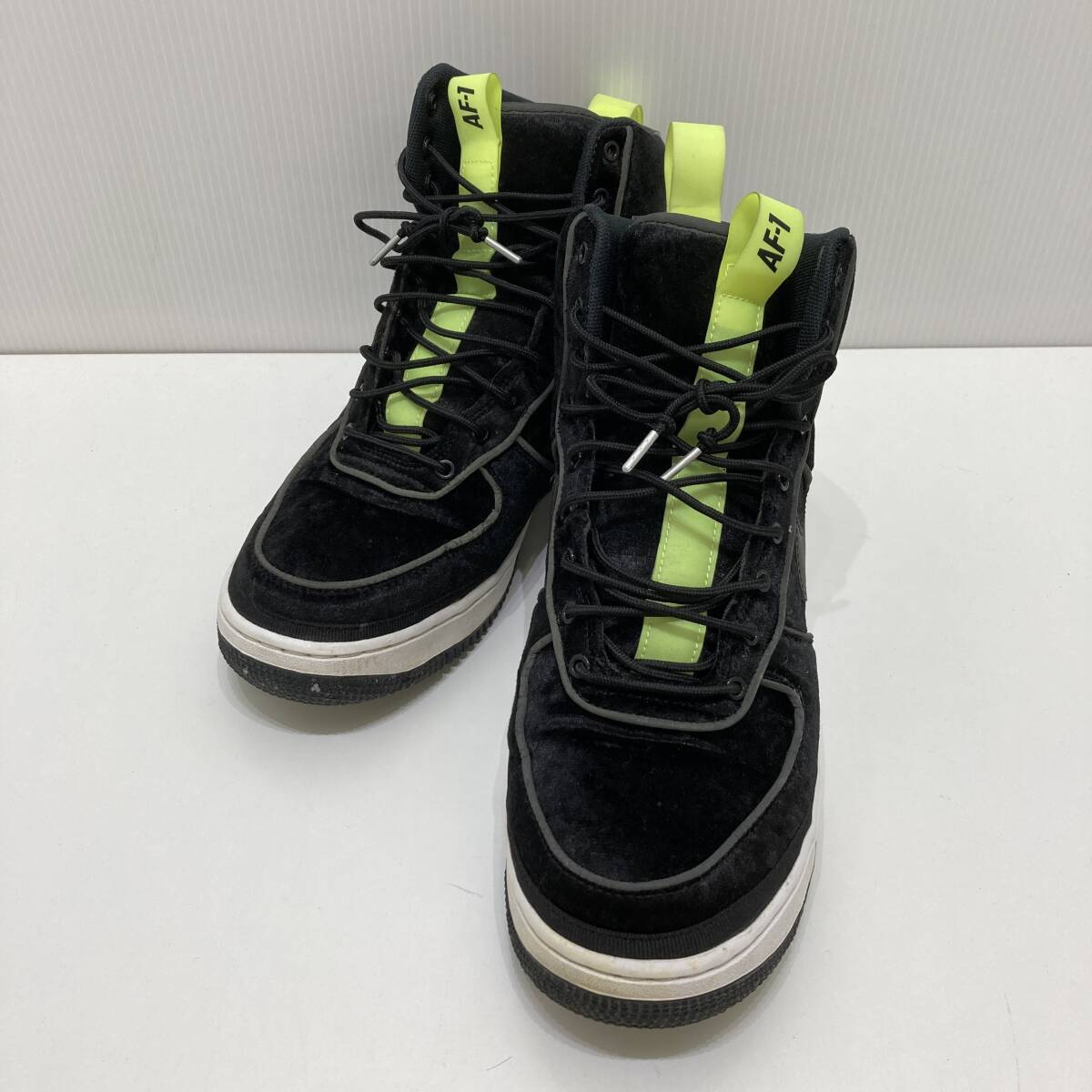 【中古】NIKE AIR FORCE 1 HIGH 07 QS 573967-003 MAGIC STICK 27cm US9 ブラック ナイキ マジックスティック エアフォース拍卖