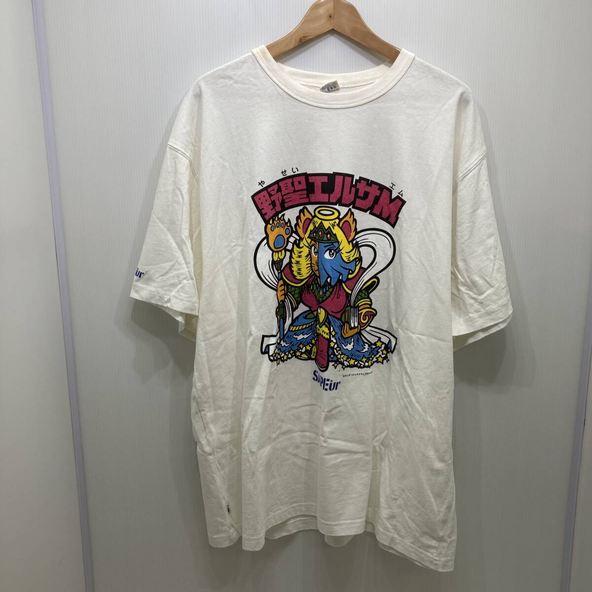 【中古】SAPEur サプール ビックリマン 野聖エルサM コラボ Tシャツ 半袖 XXLサイズ ホワイト ロッテ ビックリマンプロジェクト拍卖