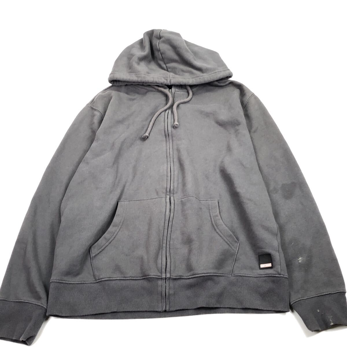 L CRAFTSMAN パーカー フーディー フルジップ 裏起毛 グレー 古着 pa0678拍卖